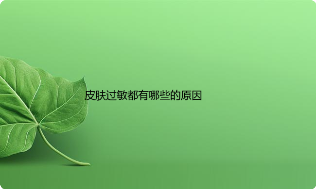 皮肤过敏都有哪些的原因