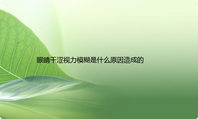 眼睛干涩视力模糊是什么原因造成的