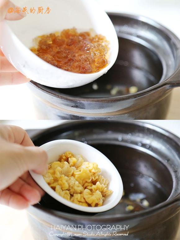 春日养生美容汤：桃胶皂角米银耳羹