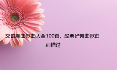 交谊舞曲歌曲大全100首，经典好舞曲歌曲别错过