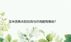 玉米须煮水的功效与作用都有哪些？