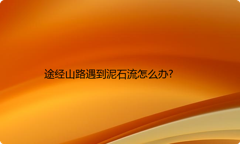 途经山路遇到泥石流怎么办?