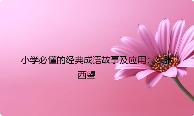 小学必懂的经典成语故事及应用：东张西望