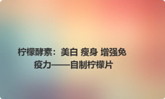 柠檬酵素：美白 瘦身 增强免疫力——自制柠檬片