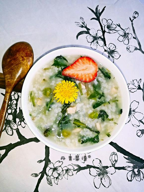 蒲公英豌豆鸡肉粥-抗菌消炎、调和脾胃、增强免疫力