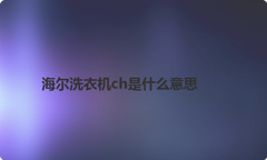 海尔洗衣机ch是什么意思