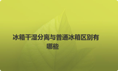 冰箱干湿分离与普通冰箱区别有哪些