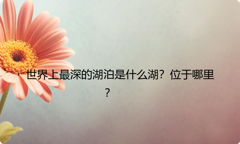 世界上最深的湖泊是什么湖？位于哪里？