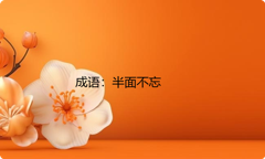 小学必懂的经典成语故事及应用：半面不忘