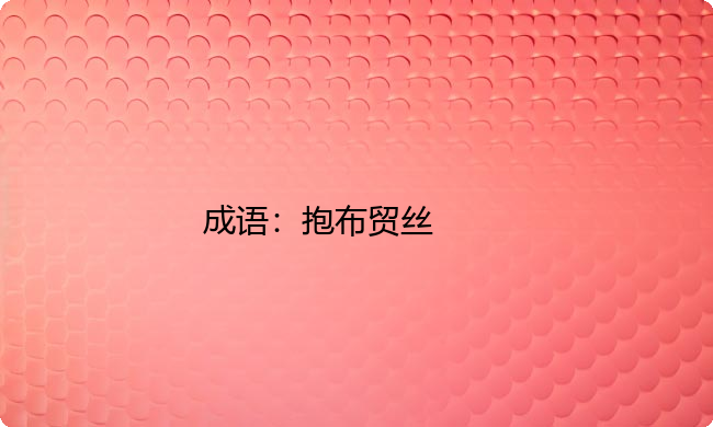 小学必懂的经典成语故事及应用：抱布贸丝