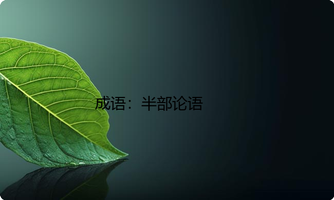 小学必懂的经典成语故事及应用:半部论语 小学必懂的经典成语故事及应用:半部论语