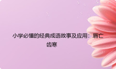 小学必懂的经典成语故事及应用：唇亡齿寒