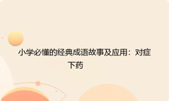 小学必懂的经典成语故事及应用：对症下药