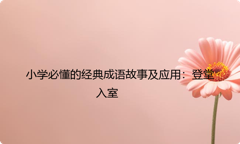 小学必懂的经典成语故事及应用：登堂入室