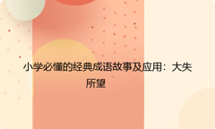 小学必懂的经典成语故事及应用：大失所望