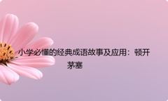 小学必懂的经典成语故事及应用：顿开茅塞