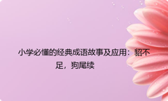 小学必懂的经典成语故事及应用：貂不足，狗尾续