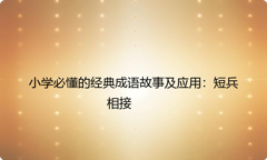 小学必懂的经典成语故事及应用：短兵相接