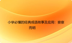 小学必懂的经典成语故事及应用：察察而明