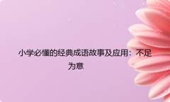 小学必懂的经典成语故事及应用：不足为意