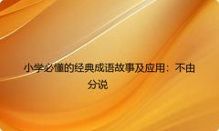 小学必懂的经典成语故事及应用：不由分说