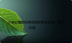 小学必懂的经典成语故事及应用：持刀执棍