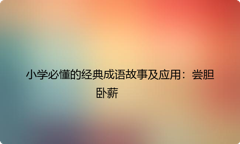 小学必懂的经典成语故事及应用：尝胆卧薪