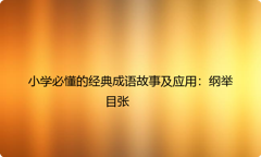 小学必懂的经典成语故事及应用：纲举目张