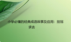 小学必懂的经典成语故事及应用：挂冠求去