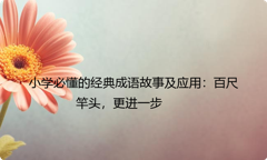 小学必懂的经典成语故事及应用：百尺竿头，更进一步