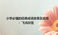 小学必懂的经典成语故事及应用：飞鸿印雪
