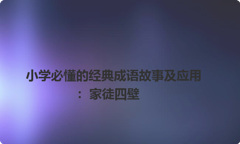 小学必懂的经典成语故事及应用：家徒四壁