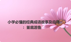 小学必懂的经典成语故事及应用：釜底游鱼