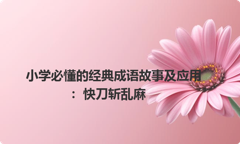 小学必懂的经典成语故事及应用：快刀斩乱麻