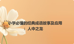 小学必懂的经典成语故事及应用：人中之龙