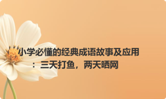 小学必懂的经典成语故事及应用：三天打鱼，两天晒网