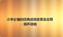 小学必懂的经典成语故事及应用：随声逐响