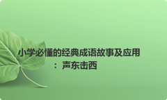 小学必懂的经典成语故事及应用：声东击西