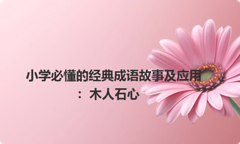 小学必懂的经典成语故事及应用：木人石心