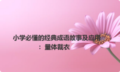 小学必懂的经典成语故事及应用：量体裁衣