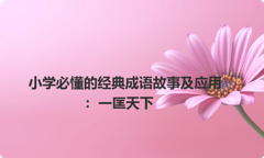 小学必懂的经典成语故事及应用：一匡天下