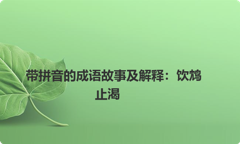 带拼音的成语故事及解释：饮鸩止渴