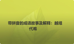 带拼音的成语故事及解释：越俎代庖