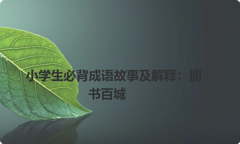 小学生必背成语故事及解释：拥书百城