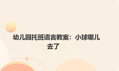 幼儿园托班语言教案：小球哪儿去了
