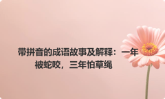 带拼音的成语故事及解释：一年被蛇咬，三年怕草绳