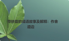 带拼音的成语故事及解释：作舍道边