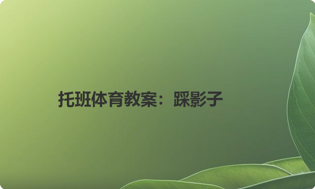 托班体育教案：踩影子
